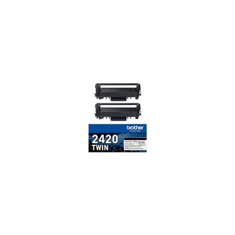 Brother TN2420 TWIN - 2-pack - High Yield - black - original - toner cartridge - for Brother DCP-L2510, L2530, L2537, L2550, HL-L2350, L2370, L2375, MFC-L2713, L2730, L2750 - 0