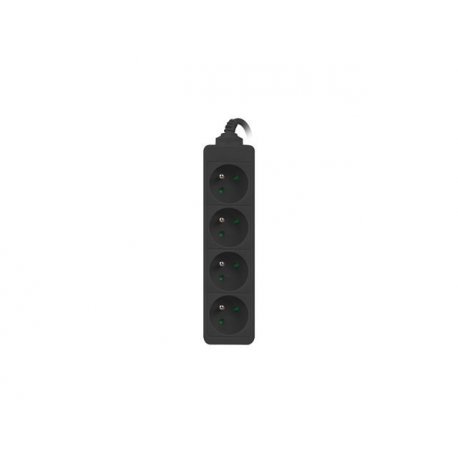 Lanberg - Power strip - 2500 Watt - input: IEC 60320 C14 - output connectors: 4 (4 x CEE 7 / 5) - 1 m cord - black - 1