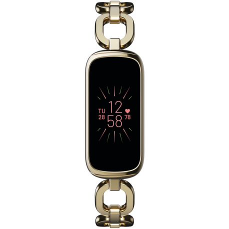 Fitbit Luxe Fitness tracker, Touchscreen, Heart rate monitor, Activity monitoring 24/7, Waterproof, Bluetooth, Soft Gold/Peony