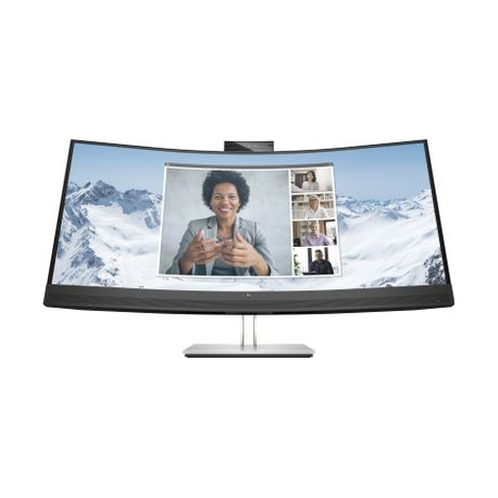 HP E34m G4 Conferencing Monitor - E-Series - LED monitor - curved - 34" - 3440 x 1440 WQHD @ 75 Hz - VA - 400 cd / m² - 3000:1 - 5 ms - HDMI, DisplayPort, USB-C - speakers - silver (stand), black head - 0