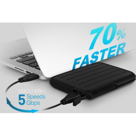 SILICON POWER Armor A66 - Hard drive - 2 TB - external (portable) - USB 3.2 Gen 1 - black / black - 5