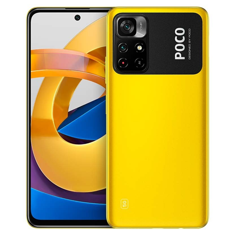 Xiaomi POCO M4 Pro 5G - 5G smartphone - dual-SIM - RAM 4 GB / 64 GB - microSD slot - LCD display - 6.6" - 2400 x 1080 pixels (90 Hz) - 2x rear cameras 50 MP, 8 MP - front camera 16 MP - poco yellow - 1