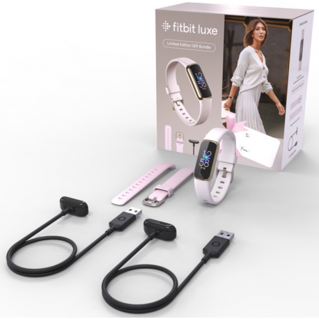 Fitbit Gift Pack Bundle Luxe Fitness tracker, Touchscreen, Heart rate monitor, Activity monitoring 24/7, Waterproof, Bluetooth, 