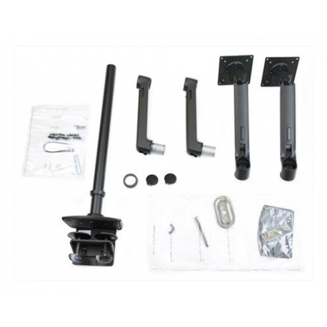 Ergotron LX Dual Stacking Arm Tall Pole - Mounting kit (2 articulating arms, 2 extension brackets, grommet plate, mounting hardware, desk clamp base, 2 pole collars, 23" pole) - for 2 LCD displays - matte black - screen size: up to 40" - desk-mountable - 1