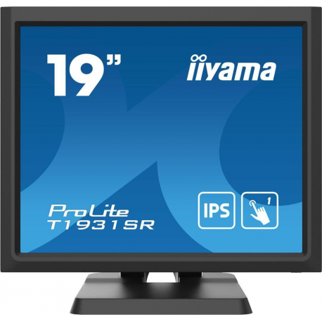 iiyama ProLite T1931SR-B6 - LED monitor - 19" - touchscreen - 1280 x 1024 @ 75 Hz - IPS - 250 cd / m² - 1000:1 - 14 ms - HDMI, VGA, DisplayPort - speakers - matte black - 0