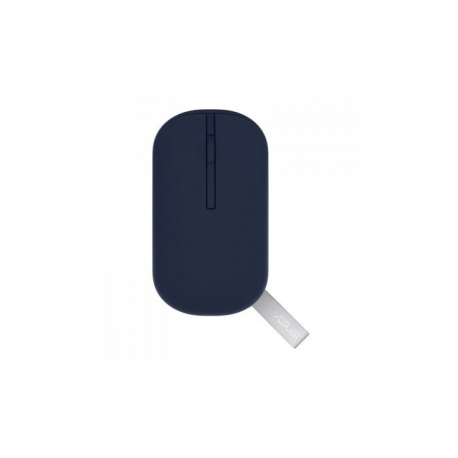 ASUS MD100 - Mouse - right and left-handed - optical - wireless - 2.4 GHz, Bluetooth 5.0 LE - USB wireless receiver - quiet blue - 0