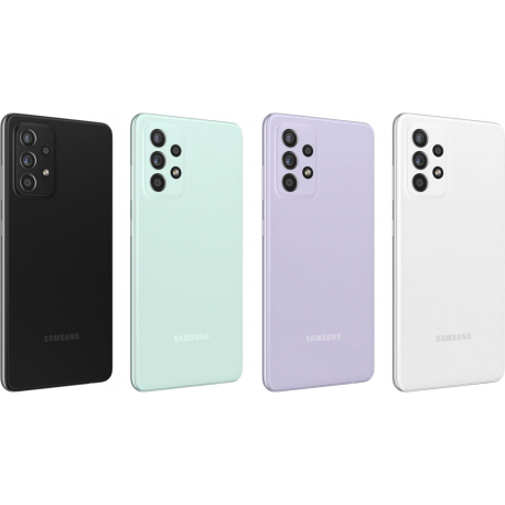 Samsung Galaxy A52s 5G - 5G smartphone - dual-SIM - RAM 8 GB  /  256 GB - microSD slot - OLED display - 6.5" - 2400 x 1080 pixels - 4x rear cameras 64 MP, 12 MP, 5 MP, 5 MP - front camera 32 MP - awesome white - 4