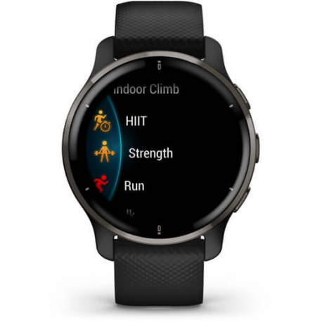 Garmin Venu 2 Plus - 43 mm - black - sport watch with band - wrist size: 125-190 mm - display 1.3" - Bluetooth, Wi-Fi, ANT+ - 51 g - 5