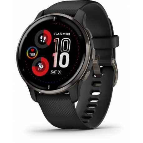 Garmin Venu 2 Plus - 43 mm - black - sport watch with band - wrist size: 125-190 mm - display 1.3" - Bluetooth, Wi-Fi, ANT+ - 51 g - 8