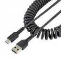 StarTech.com 20in (50cm) USB A to C Charging Cable, Coiled Heavy Duty Fast Charge & Sync, High Quality USB 2.0 A to USB Type-C Cable, Rugged Aramid Fiber, Durable Male to Male USB Cable - USB cable - USB (M) to USB-C (M) - USB 2.0 - 3 A - 50 cm - coiled - black