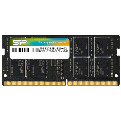 SILICON POWER - DDR4 - module - 32 GB - SO-DIMM 260-pin - 3200 MHz  /  PC4-25600 - CL22 - 1.2 V - unbuffered - non-ECC - 0