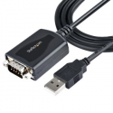 StarTech.com 3ft (1m) USB to Serial Cable with COM Port Retention, DB9 Male RS232 to USB Converter, Straight Through USB to Serial Adapter for PLC / Printer / Scanner - Prolific IC, Automatic Handshake, Windows / Mac OS (1P3FPC-USB-SERIAL) - Serial adapter - USB - RS-232