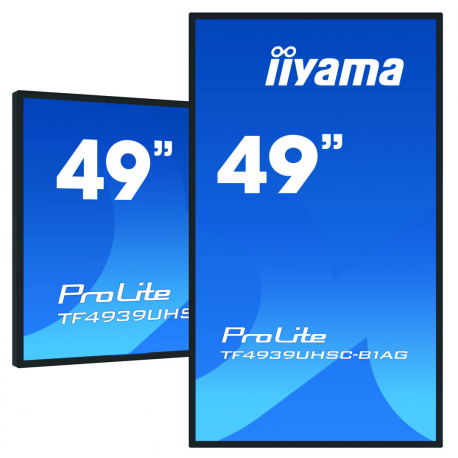 iiyama ProLite TF4939UHSC-B1AG - 49" Diagonal Class LED-backlit LCD display - interactive digital signage - with touchscreen (multi touch) - 4K UHD (2160p) 3840 x 2160 - matte black - 4