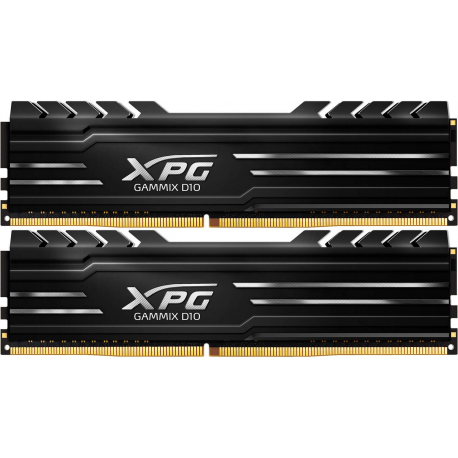 XPG GAMMIX D10 - DDR4 - kit - 32 GB: 2 x 16 GB - DIMM 288-pin - 3200 MHz  /  PC4-25600 - CL16 - 1.35 V - unbuffered - non-ECC - black - 0