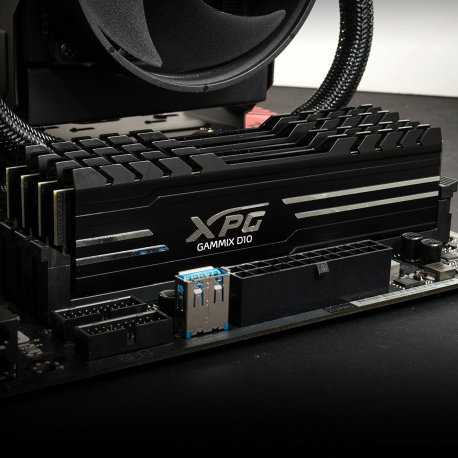 XPG GAMMIX D10 - DDR4 - kit - 32 GB: 2 x 16 GB - DIMM 288-pin - 3200 MHz  /  PC4-25600 - CL16 - 1.35 V - unbuffered - non-ECC - black - 3