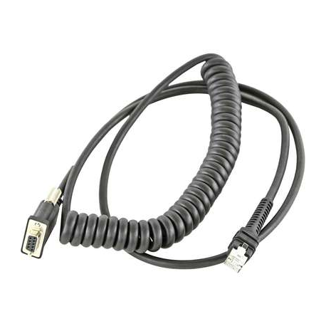 Zebra - Serial  /  power cable - DB-9 (F) - 12 V - 2.74 m - coiled, thumbscrews - for Zebra VC80X - 0
