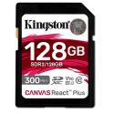 Kingston Canvas React Plus - Flash memory card - 128 GB - Video Class V90  /  UHS-II U3  /  Class10 - SDXC UHS-II