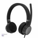 Lenovo Go - Headset - on-ear - wired - active noise cancelling - USB-C - thunder black - Certified for Skype for Business, Certified for Microsoft Teams - for ThinkCentre M70q Gen 2; ThinkPad E14 Gen 4; E15 Gen 4; X1 Carbon Gen 10; V15