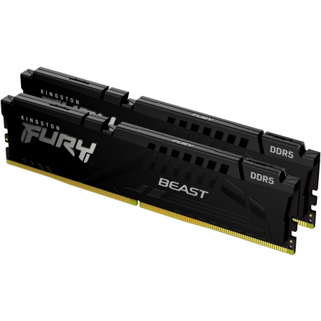 Kingston FURY Beast - DDR5 - kit - 32 GB: 2 x 16 GB - DIMM 288-pin - 5600 MHz  /  PC5-44800 - CL40 - 1.25 V - unbuffered - on-die ECC - black - 2