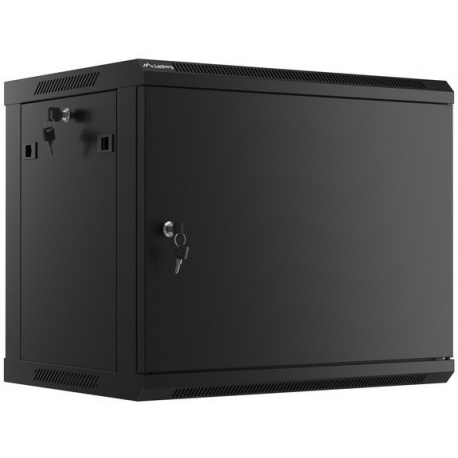 Lanberg WF01 64 / 66 V2 Series - Rack cabinet - wall mountable - black, RAL 9004 - 9U - 19" - 0