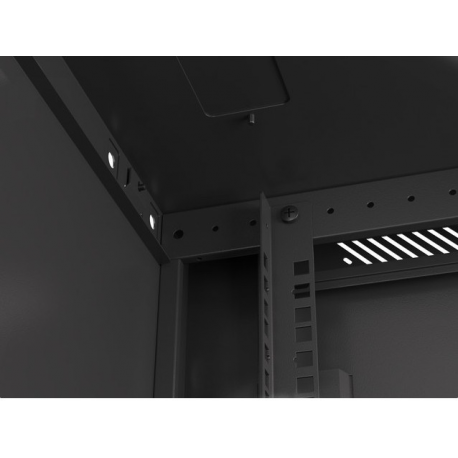 Lanberg WF01-6609-00B - Rack cabinet - wall mountable - black, RAL 9004 - 9U - 19" - 8