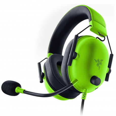 Razer BlackShark V2 X - Headset - full size - wired - 3.5 mm jack - noise isolating - razer green - 1
