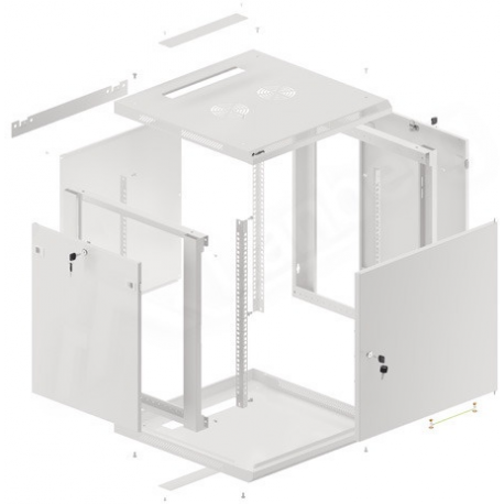 Lanberg - Rack cabinet - wall mountable - grey, RAL 7035 - 12U - 19" - 9