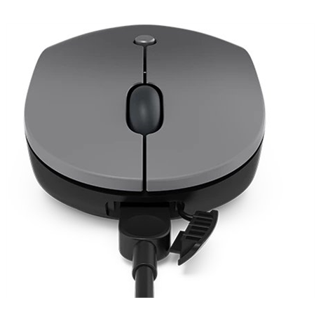 Lenovo Go - Mouse - ergonomic - right and left-handed - blue optical - 5 buttons - wireless - 2.4 GHz - USB-C wireless receiver - storm grey - retail - CRU - for ThinkCentre M70s Gen 3; ThinkPad E14 Gen 4; E15 Gen 4; X1 Carbon Gen 10; ThinkStation P360 - 1