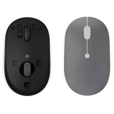 Lenovo Go - Mouse - ergonomic - right and left-handed - blue optical - 5 buttons - wireless - 2.4 GHz - USB-C wireless receiver - storm grey - retail - CRU - for ThinkCentre M70s Gen 3; ThinkPad E14 Gen 4; E15 Gen 4; X1 Carbon Gen 10; ThinkStation P360 - 5