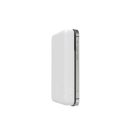 Belkin BOOST CHARGE - Wireless power bank - 10000 mAh - 18 Watt - Fast Charge - 2 output connectors (USB, magnetic, USB-C) - on cable: USB-C - white - for Apple iPhone 12, 12 mini, 12 Pro, 12 Pro Max - 2