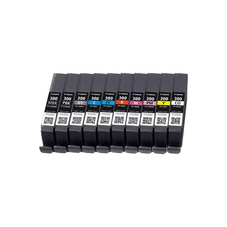 Canon PFI-MBK / PBK / CO / GY / R / C / M / Y / PC / PM 10 Ink Cartridge Multipack - 10-pack - 14.4 ml - grey, yellow, cyan, magenta, red, matte black, photo black, photo cyan, photo magenta, chroma optimiser - original - ink tank - for imagePROGRAF PRO-300 - 2