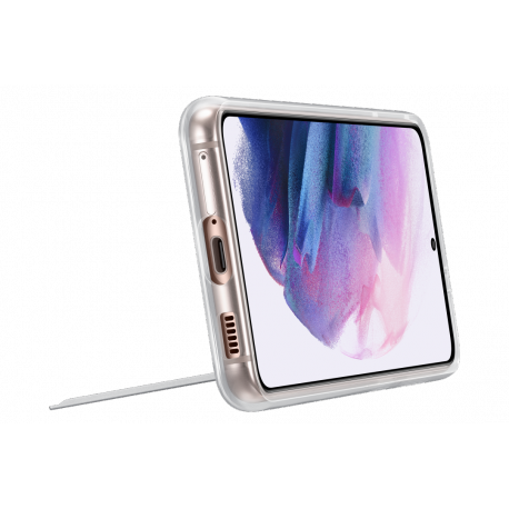 Samsung Clear Standing Cover EF-JG991 - Back cover for mobile phone - polycarbonate, thermoplastic polyurethane (TPU) - clear - for Galaxy S21 5G - 9