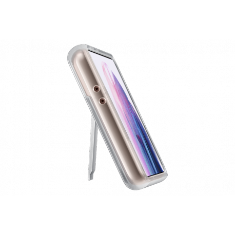 Samsung Clear Standing Cover EF-JG991 - Back cover for mobile phone - polycarbonate, thermoplastic polyurethane (TPU) - clear - for Galaxy S21 5G - 11