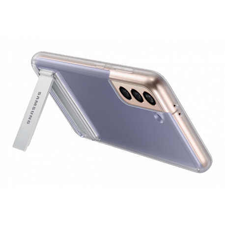 Samsung Clear Standing Cover EF-JG991 - Back cover for mobile phone - polycarbonate, thermoplastic polyurethane (TPU) - clear - for Galaxy S21 5G - 12