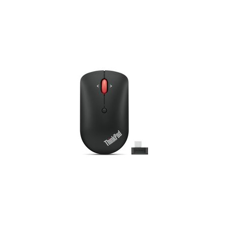 Lenovo ThinkPad Compact - Mouse - right and left-handed - optical - 4 buttons - wireless - 2.4 GHz - USB-C wireless receiver - black - OEM - for ThinkBook 14 G4+ IAP; ThinkPad E14 Gen 4; E15 Gen 4; X1 Carbon Gen 10 - 1