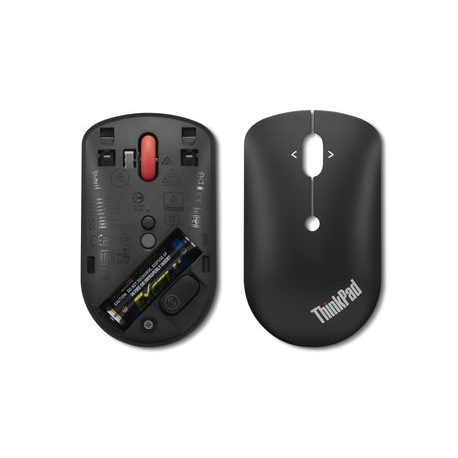 Lenovo ThinkPad Compact - Mouse - right and left-handed - optical - 4 buttons - wireless - 2.4 GHz - USB-C wireless receiver - black - OEM - for ThinkBook 14 G4+ IAP; ThinkPad E14 Gen 4; E15 Gen 4; X1 Carbon Gen 10 - 2