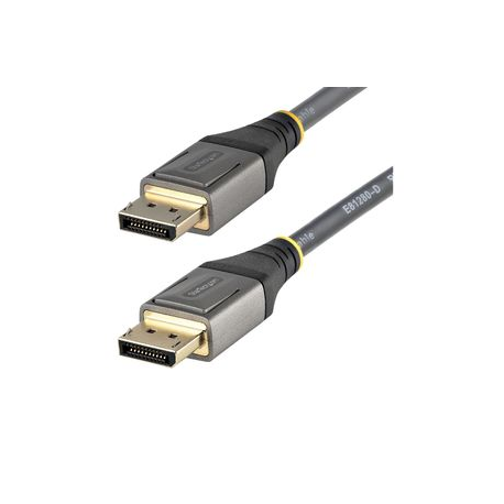 StarTech.com 16ft (5m) VESA Certified DisplayPort 1.4 Cable, 8K 60Hz HDR10, Ultra HD 4K 120Hz DP Video Cable, DisplayPort to DisplayPort Cable, DP Cord for Monitors / Displays, M / M - DP 1.4 Cable with Latches (DP14VMM5M) - DisplayPort cable - DisplayPort (M) to DisplayPort (M) - DisplayPort 1.4 - 5 m - molded, passive, 8K60Hz (7680 x 4320) support, 4K120Hz (3840 x 2160) support - grey, black - 5