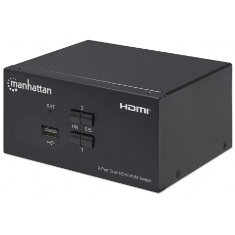 MANHATTAN KVM Switch HDMI/USB 2x1 Dual-Monitor Video 4K 30Hz