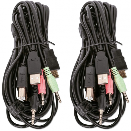 MANHATTAN KVM Switch HDMI/USB 2x1 Dual-Monitor Video 4K 30Hz