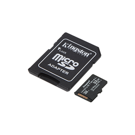 Kingston Industrial - Flash memory card (microSDHC to SD adapter included) - 32 GB - A1  /  Video Class V30  /  UHS-I U3  /  Class10 - microSDHC UHS-I - 4