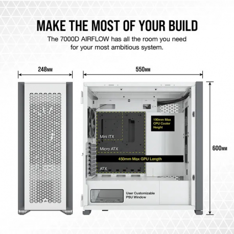 CORSAIR 7000D AIRFLOW Full-Tower ATX PC Case White