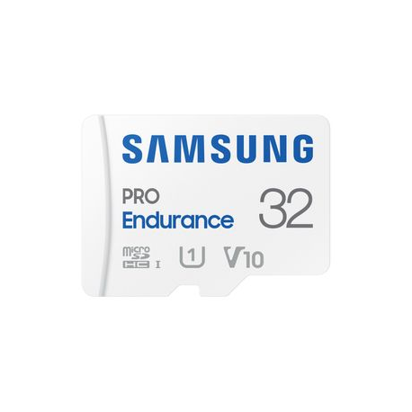 Samsung PRO Endurance MB-MJ32KA - Flash memory card (microSDHC to SD adapter included) - 32 GB - Video Class V10  /  UHS-I U1  /  Class10 - microSDHC UHS-I - white - 0