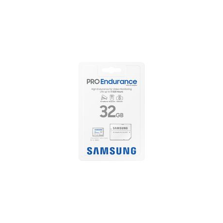 Samsung PRO Endurance MB-MJ32KA - Flash memory card (microSDHC to SD adapter included) - 32 GB - Video Class V10  /  UHS-I U1  /  Class10 - microSDHC UHS-I - white - 7