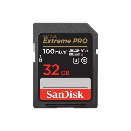 SanDisk Extreme Pro - Flash memory card - 32 GB - Video Class V30  /  UHS-I U3  /  Class10 - SDHC UHS-I - 0