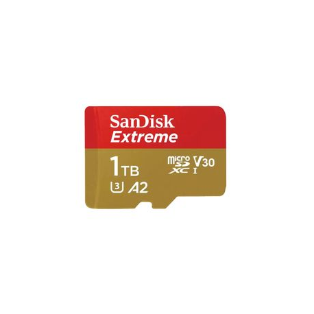 SanDisk Extreme - Flash memory card (microSDXC to SD adapter included) - 1 TB - A2  /  Video Class V30  /  UHS-I U3  /  Class10 - microSDXC UHS-I - 0