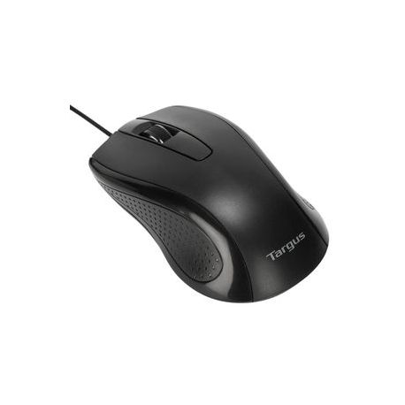 Targus Full-Size - Mouse - antimicrobial - optical - wired - USB - black - 0