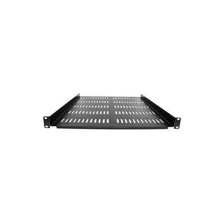 StarTech.com 1U Server Rack Shelf - Universal Vented Rack Mount Cantilever Tray for 19" Network Equipment Rack & Cabinet - Durable Design - Weight Capacity 55lb / 25kg - 20" Deep Shelf, Black(SHELF-1U-20-FIXED-V) - Rack shelf - black - 1U - 19" - 2