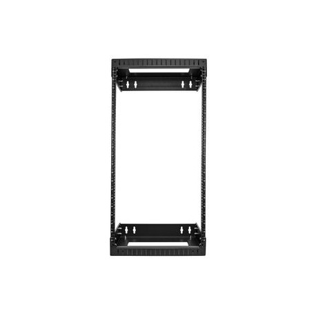 StarTech.com 21U 19" Wall Mount Network Rack, Adjustable Depth 12-20" 2 Post Open Frame Server Room Rack for AV / Data /  IT Communication / Computer Equipment / Switch with Cage Nuts & Screws (RACK-21U-20-WALL-OA) - Rack open frame - 2-post - wall mountable - black - 21U - 19" - 2