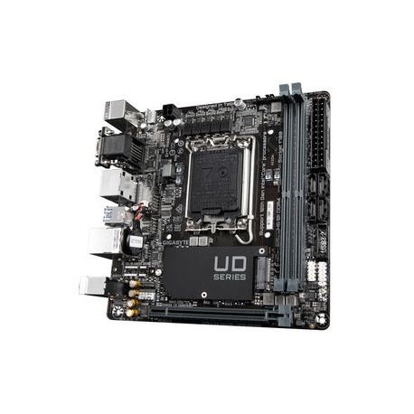 Gigabyte H610I DDR4 - 1.0 - motherboard - mini ITX - LGA1700 Socket - H610 Chipset - USB 3.2 Gen 1 - Gigabit LAN - onboard graphics (CPU required) - HD Audio (8-channel) - 2