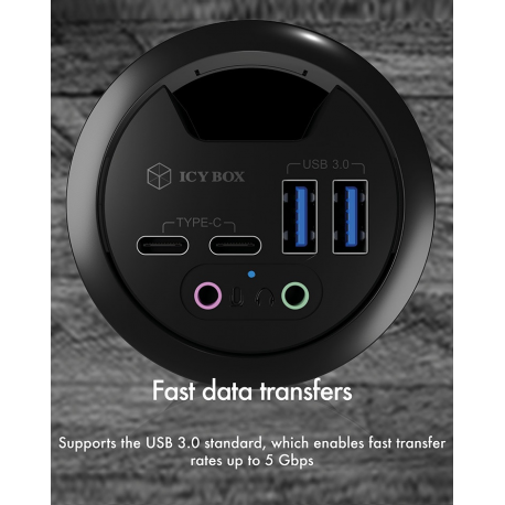 ICY BOX IB-HUB1403B - hub - 4 ports - 2